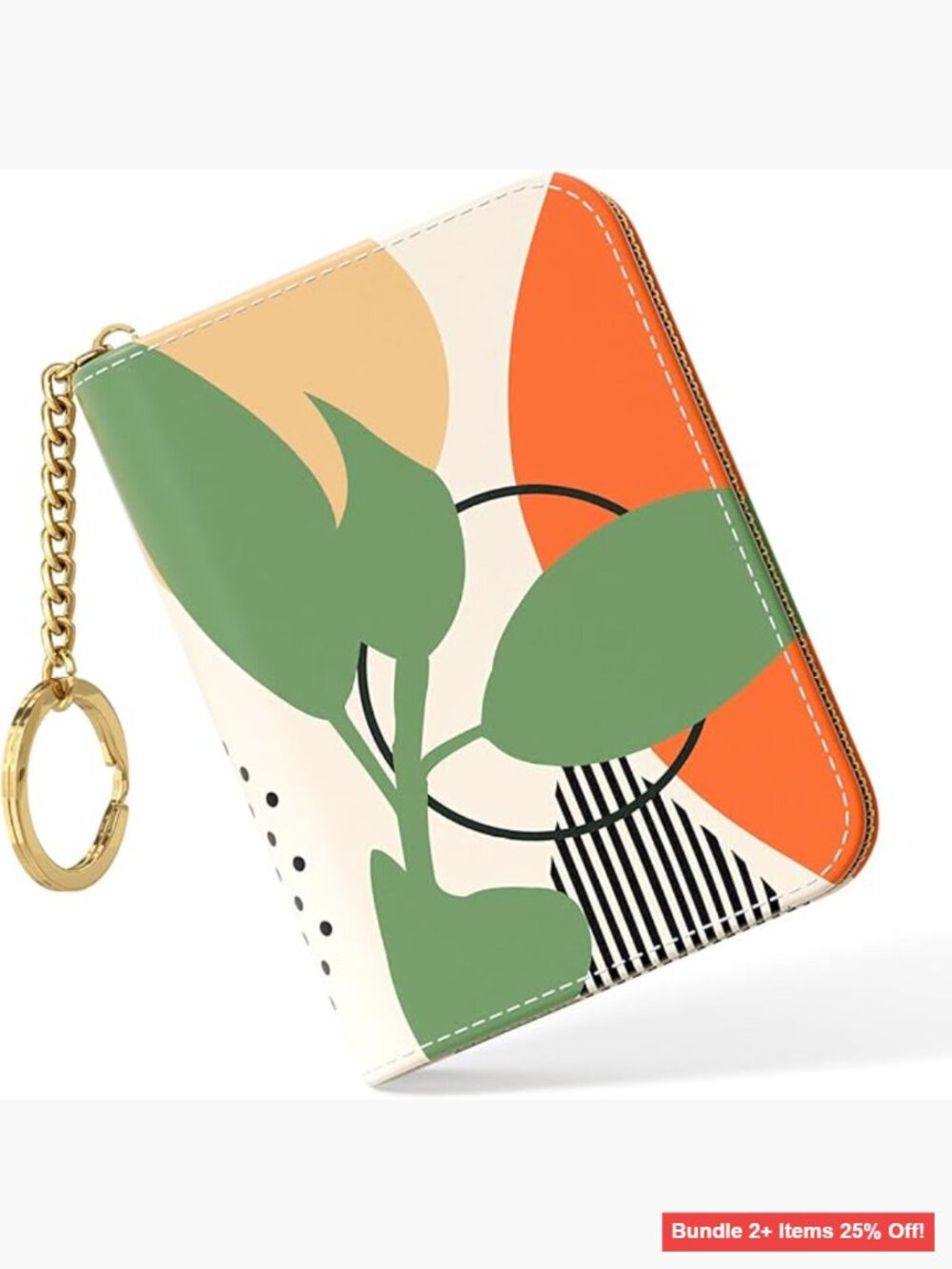 Slim RFID Leather Card Holder Wallet for Women, 12 Slots, Zipper Closure